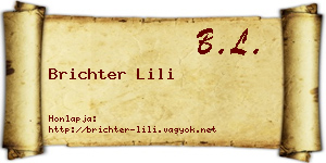 Brichter Lili névjegykártya